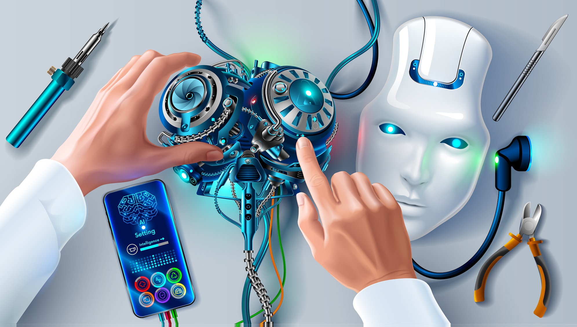 Самообучение искусственного интеллекта. Робот. Робот с искусственным интеллектом. Робототехника и искусственный интеллект. Робототехника кибернетика.